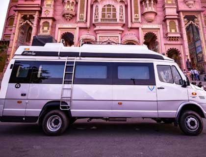 8 berth luxury premium campervans hire with toilet washroom kitchen bedroom with backside popup box hire in delhi india